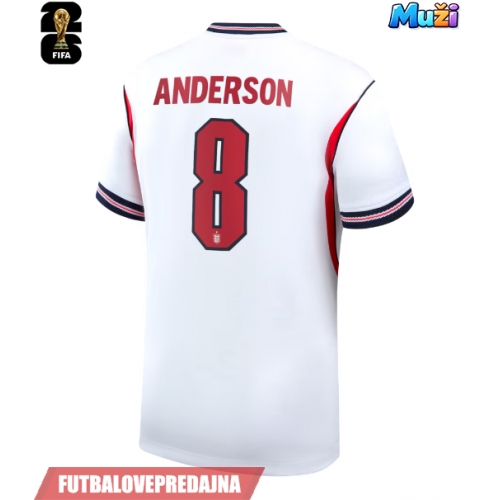 Lacne Muži Futbalové dres Anglicko Elliot Anderson #8 MS 2026 Krátky Rukáv - Domáci